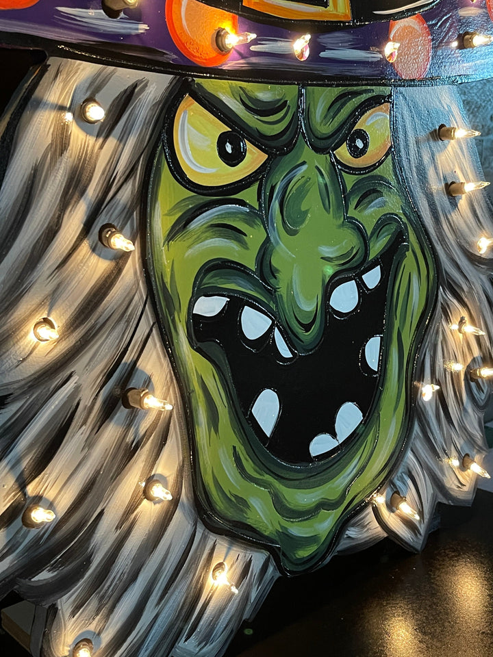 Lighted Witch Face Porch Greeter Blank Painted by you!