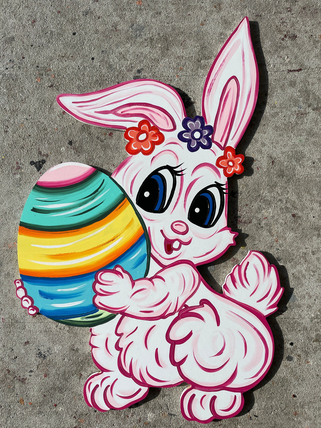 Easter Bunny Holds Egg BLANK DIY Painted by You!