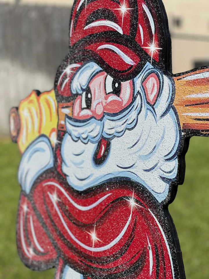 Christmas Baseball Santa Yard Decoration