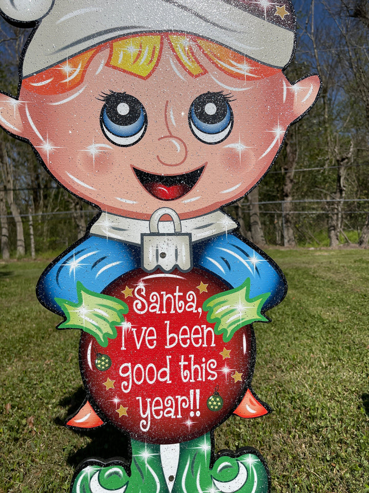 Christmas Elf Yard Art Decoration