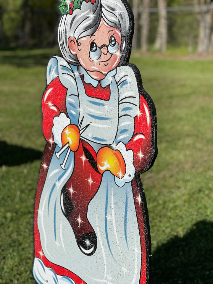 Mrs. Claus yard decoration