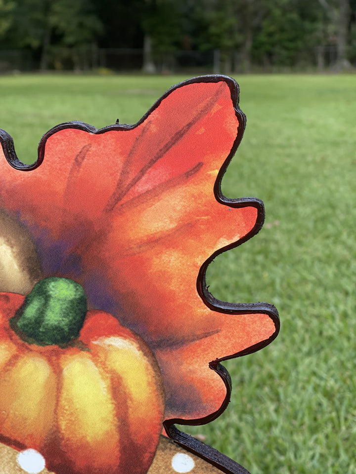 Fall CupCake with Fall Yard Art