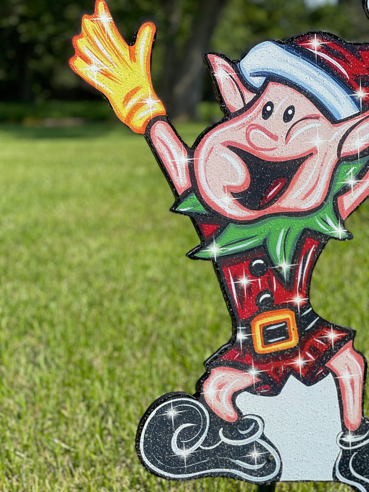 Christmas Baseball Elf Yard Decoration