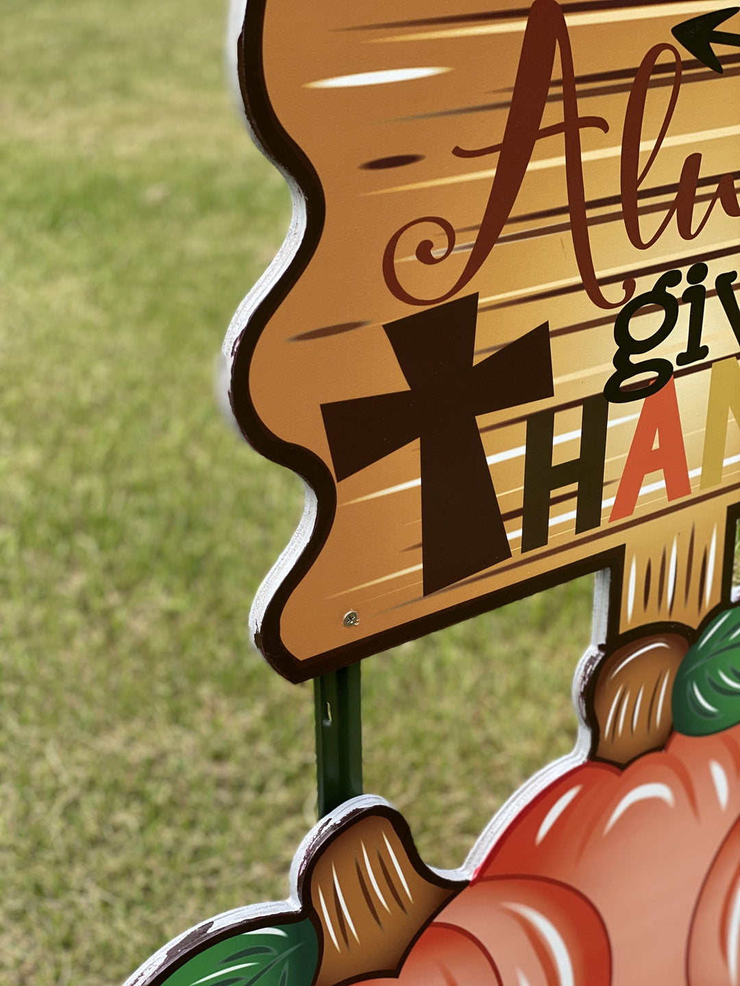 Always Give Thanks Thanksgiving Yard Art