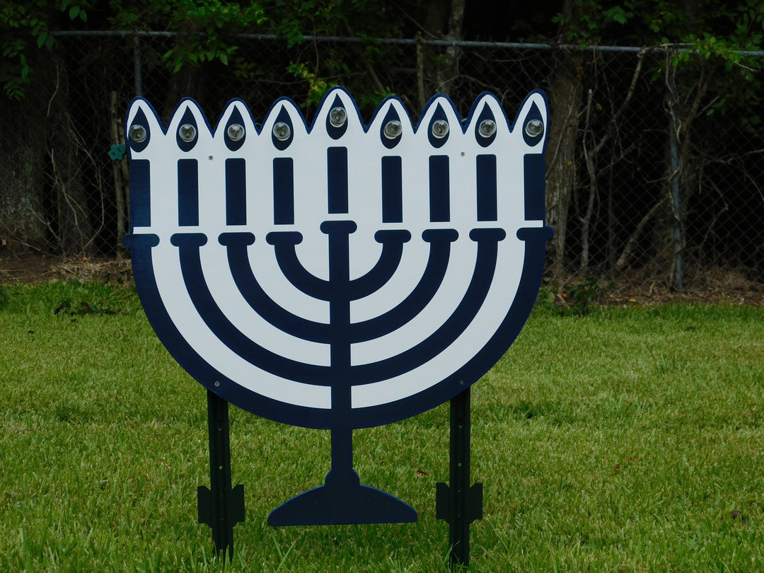 Hanukkah Menorah yard art