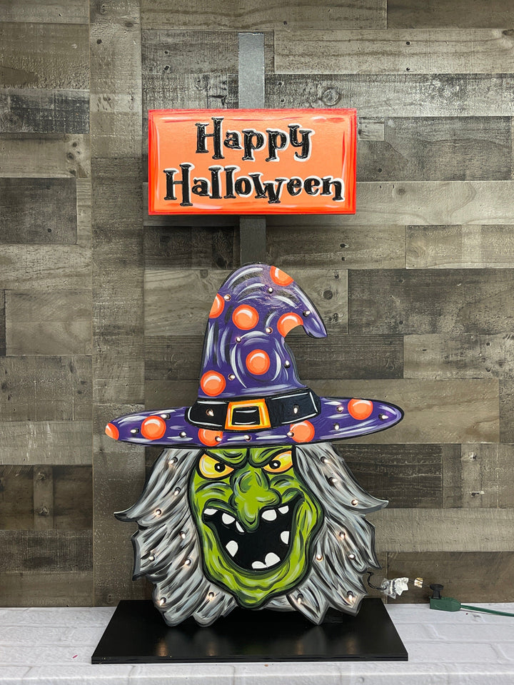 Lighted Witch Face Porch Greeter Blank Painted by you!