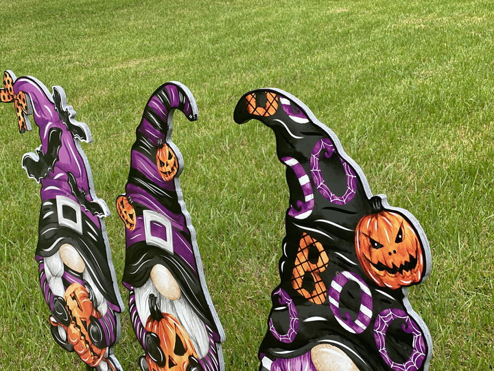 Three Purple Gnomes Halloween Yard Art Decoration-sold separately