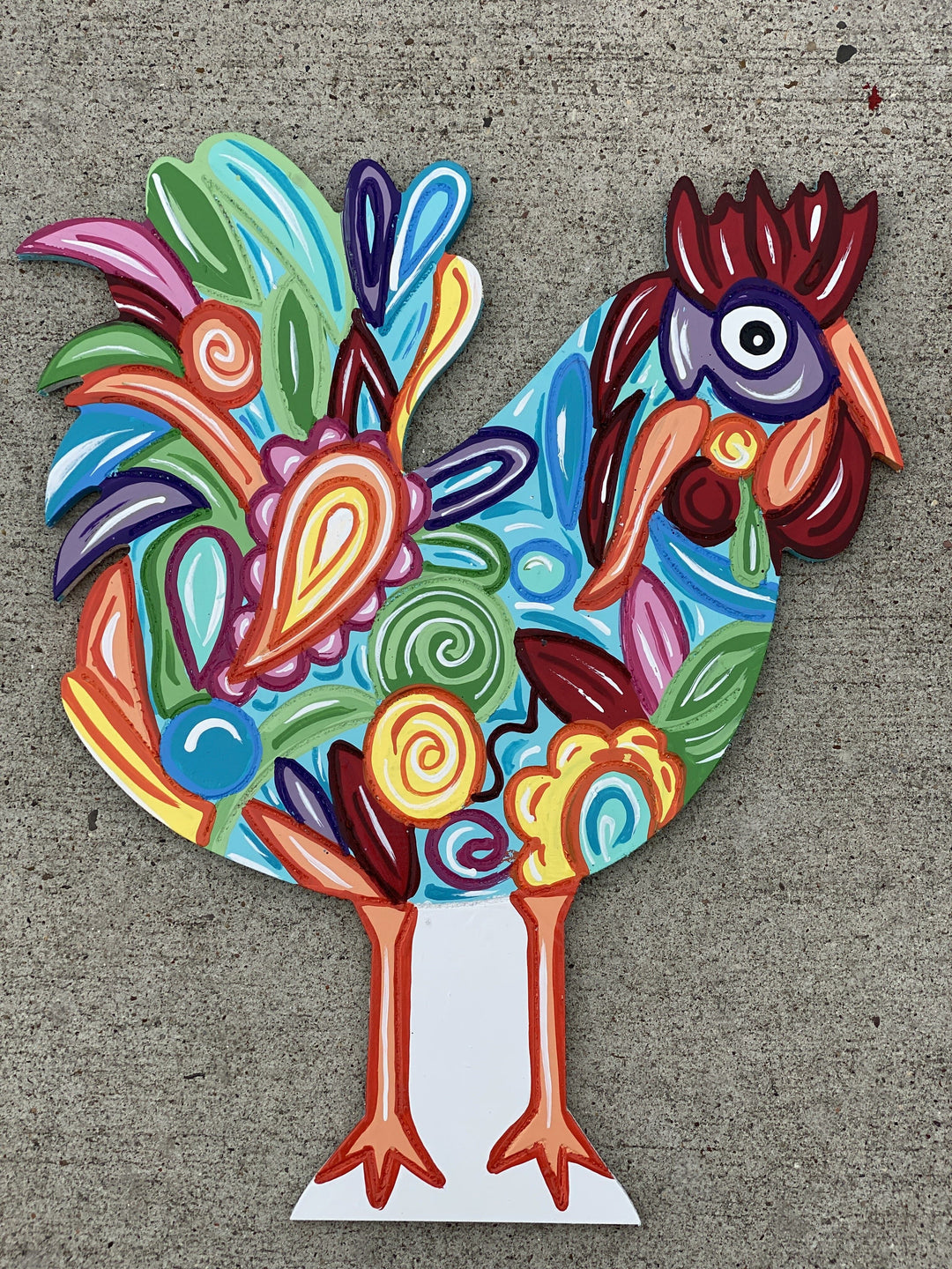 BoHo Rooster Yard Art Blank DIY