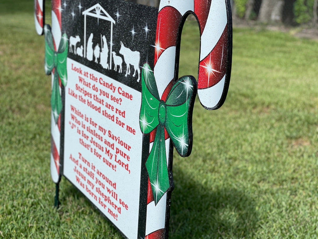 Christmas Candy Cane Sign Outdoor Decoration