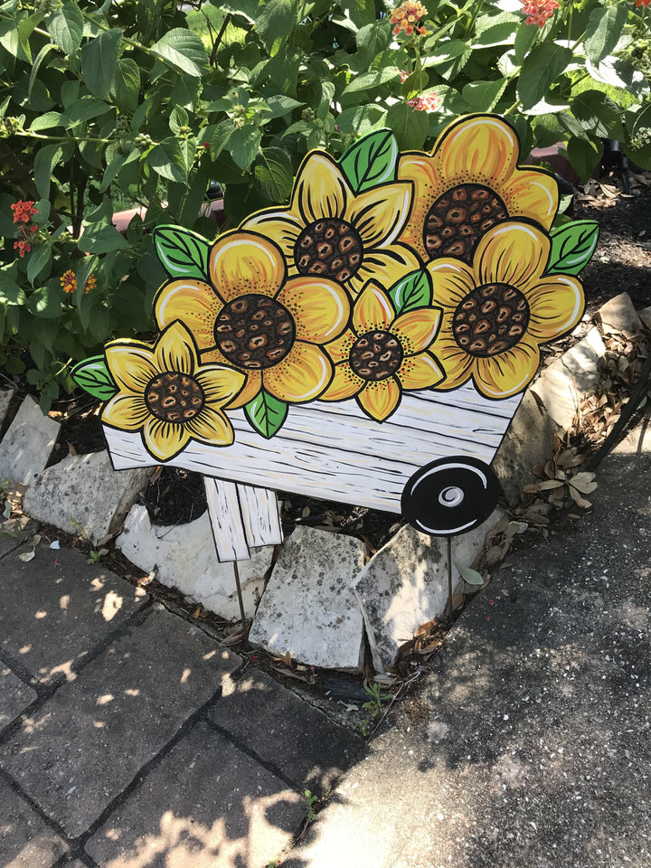 Wheelbarrow with Flowers Blank