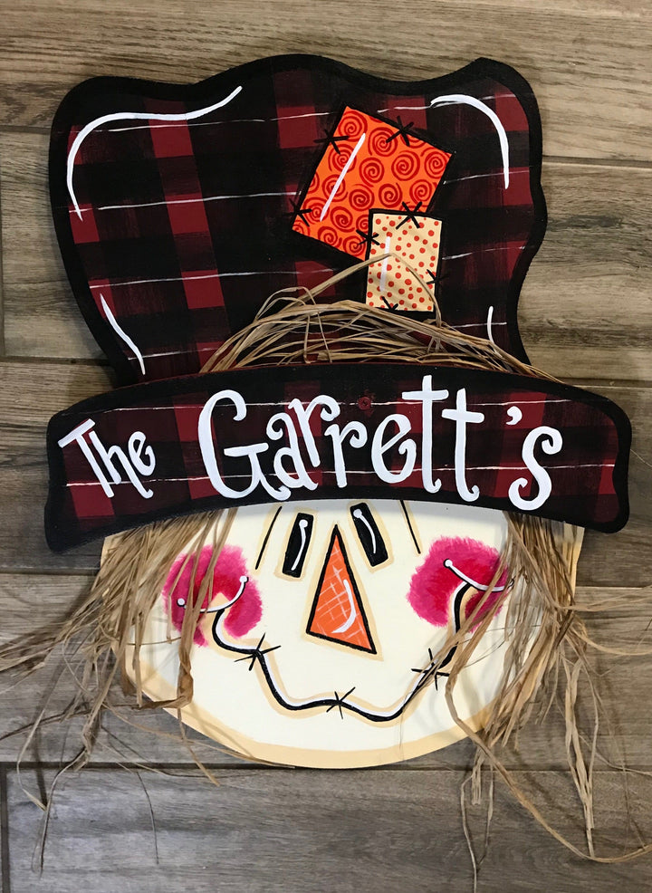 scarecrow with hat painted yard art design