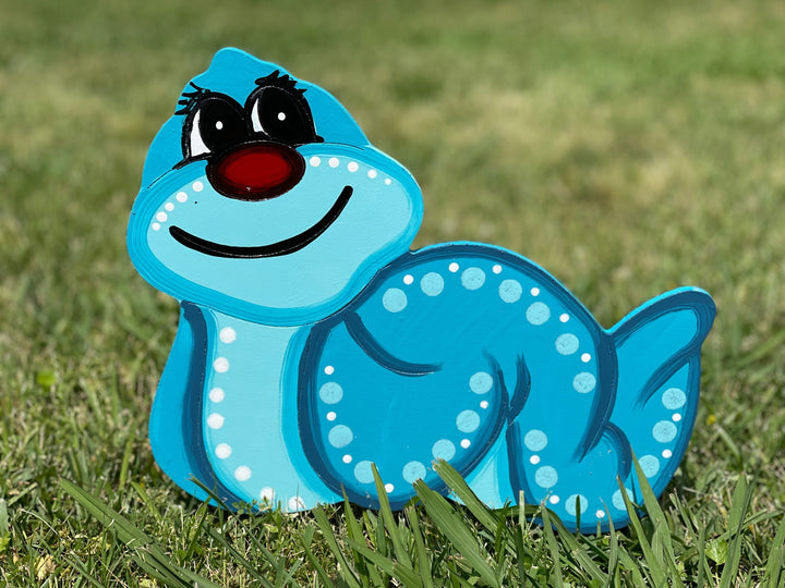 Blue Spring Time worm yard art decoration