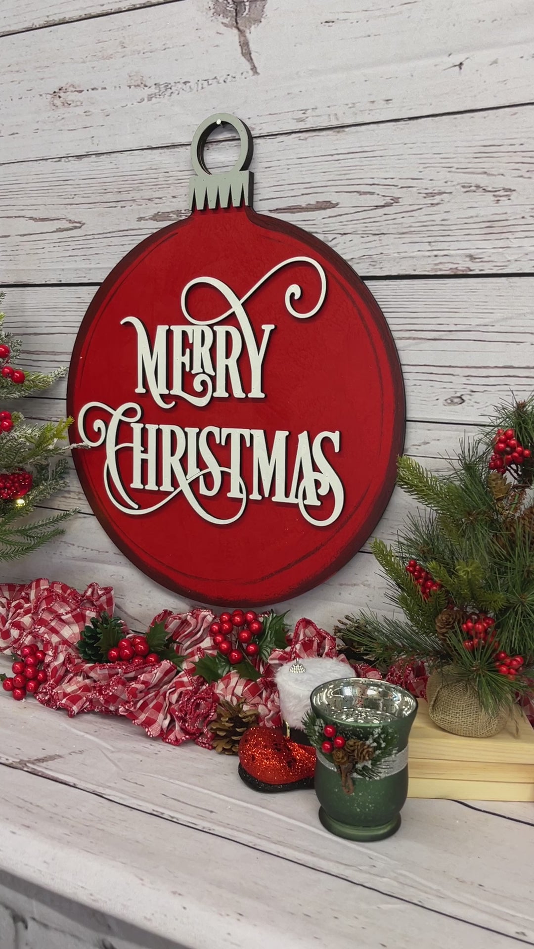 Merry Christmas Round Bulb Sign Blank Ready to be Painted by You