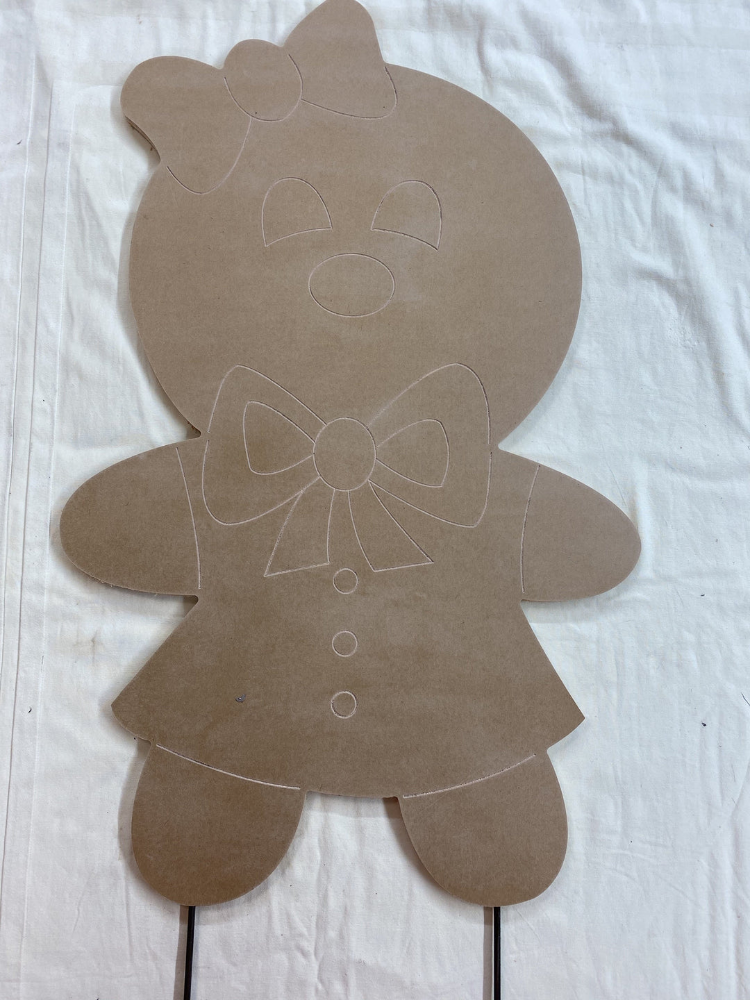 Christmas gingerbread girl blank yard art template 
