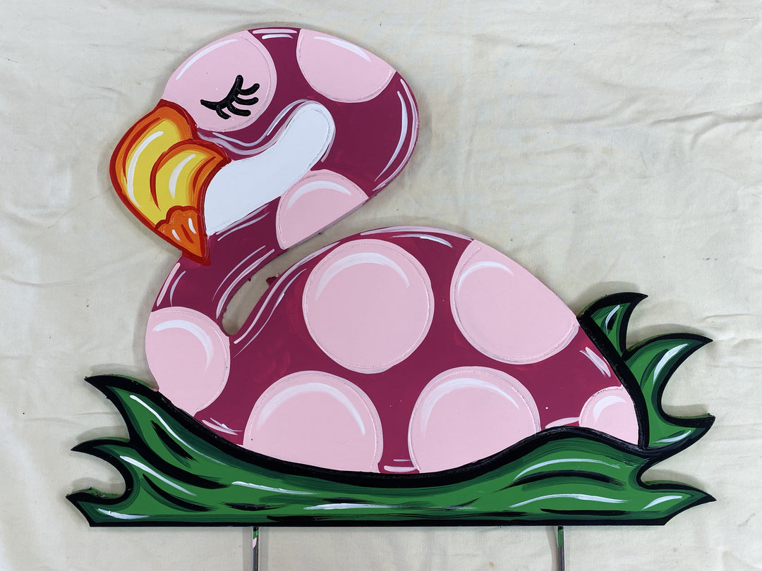 flamingo yard art