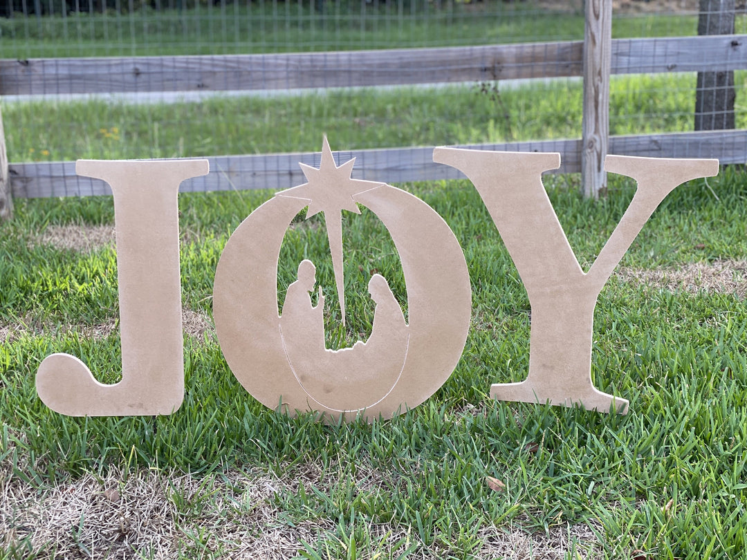 Christmas JOY letters yard art blanks