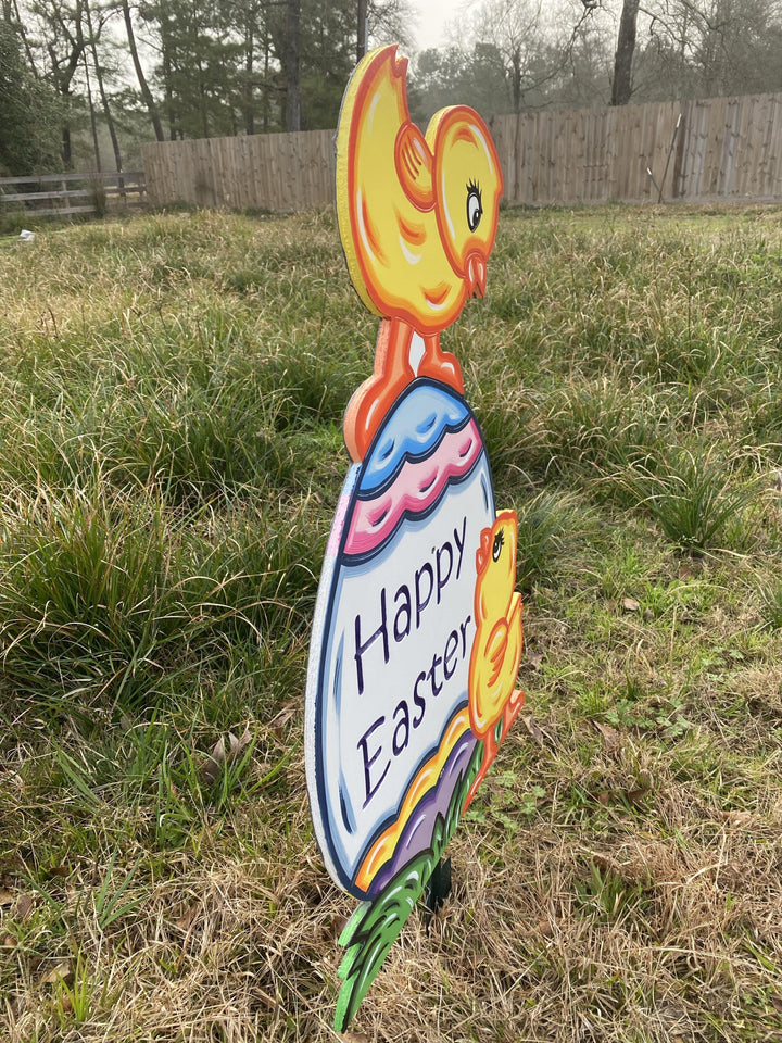 Happy Easter Chicks on Egg