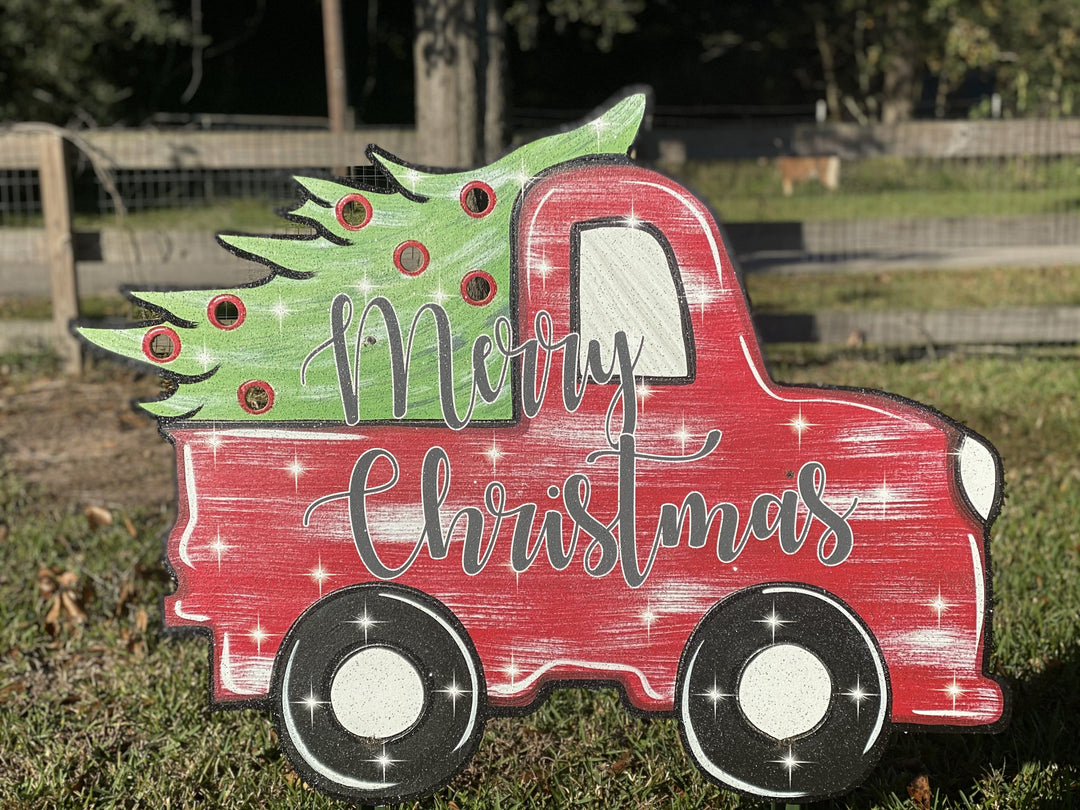 Lighted Merry Christmas Truck