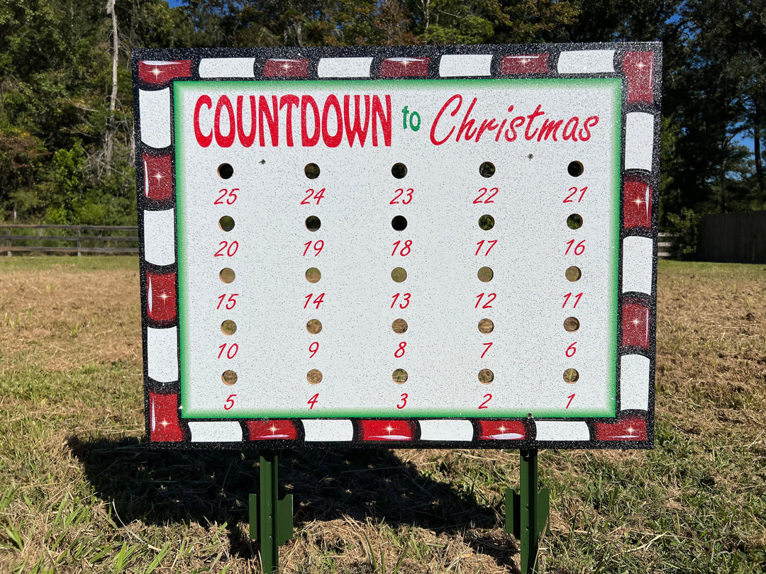 Lighted Countdown to Christmas Candy Cane Border Christmas yard Art